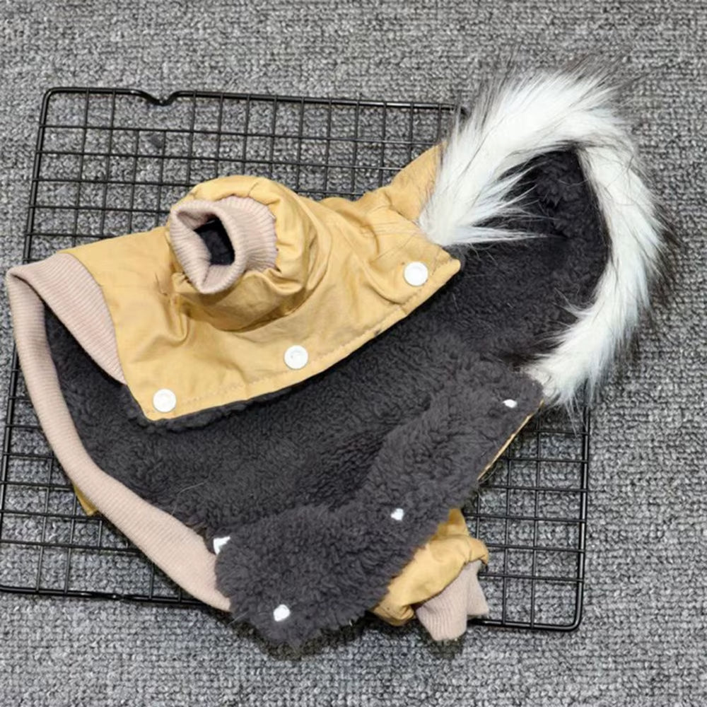 Pet Dog Jacket with Harness Winter Heavy Hiking Coat Dog Warm Hoodie Vest Windproof Outdoor Jacket for Small Medium Large Dog